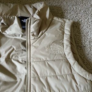 Beige north face puffer vest